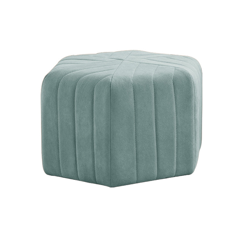 Contemporary Footstool Ottoman Suede Upholstered Solid Color Pentagon Ottoman 18.5"L x 18.5"W x 12"H Sky Blue 1 Piece Clearhalo 'furn' 'furn_ottomans_poufs' 'Furniture' 'Living Room Furniture' 'Ottomans & Poufs' 'ottomans_poufs' 5852206