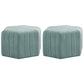 Contemporary Footstool Ottoman Suede Upholstered Solid Color Pentagon Ottoman 18.5"L x 18.5"W x 12"H Sky Blue 2 Piece Set Clearhalo 'furn' 'furn_ottomans_poufs' 'Furniture' 'Living Room Furniture' 'Ottomans & Poufs' 'ottomans_poufs' 5852207