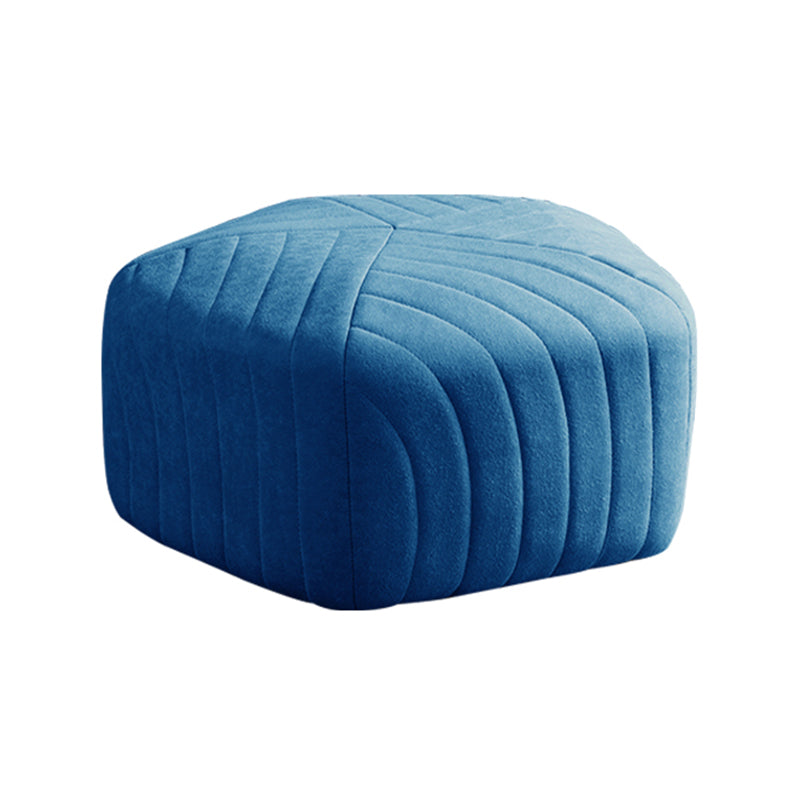 Contemporary Footstool Ottoman Suede Upholstered Solid Color Pentagon Ottoman 18"L x 18"W x 12"H Navy 1 Piece Clearhalo 'furn' 'furn_ottomans_poufs' 'Furniture' 'Living Room Furniture' 'Ottomans & Poufs' 'ottomans_poufs' 5852209