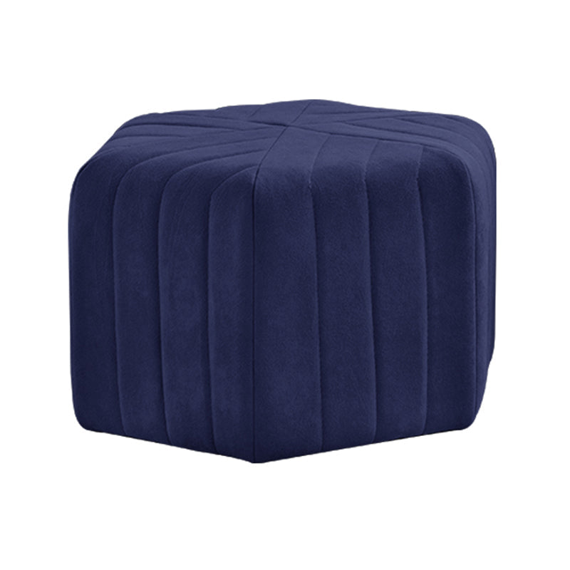Contemporary Footstool Ottoman Suede Upholstered Solid Color Pentagon Ottoman 18.5"L x 18.5"W x 12"H Navy 1 Piece Clearhalo 'furn' 'furn_ottomans_poufs' 'Furniture' 'Living Room Furniture' 'Ottomans & Poufs' 'ottomans_poufs' 5852212