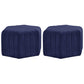 Contemporary Footstool Ottoman Suede Upholstered Solid Color Pentagon Ottoman 18.5"L x 18.5"W x 12"H Navy 2 Piece Set Clearhalo 'furn' 'furn_ottomans_poufs' 'Furniture' 'Living Room Furniture' 'Ottomans & Poufs' 'ottomans_poufs' 5852213