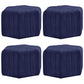 Contemporary Footstool Ottoman Suede Upholstered Solid Color Pentagon Ottoman 18.5"L x 18.5"W x 12"H Navy 4 Piece Set Clearhalo 'furn' 'furn_ottomans_poufs' 'Furniture' 'Living Room Furniture' 'Ottomans & Poufs' 'ottomans_poufs' 5852214