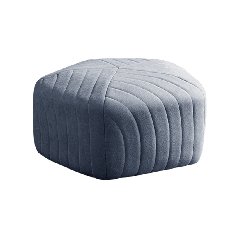 Contemporary Footstool Ottoman Suede Upholstered Solid Color Pentagon Ottoman 18"L x 18"W x 12"H Heather Gray 1 Piece Clearhalo 'furn' 'furn_ottomans_poufs' 'Furniture' 'Living Room Furniture' 'Ottomans & Poufs' 'ottomans_poufs' 5852215
