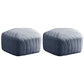 Contemporary Footstool Ottoman Suede Upholstered Solid Color Pentagon Ottoman 18"L x 18"W x 12"H Heather Gray 2 Piece Set Clearhalo 'furn' 'furn_ottomans_poufs' 'Furniture' 'Living Room Furniture' 'Ottomans & Poufs' 'ottomans_poufs' 5852216