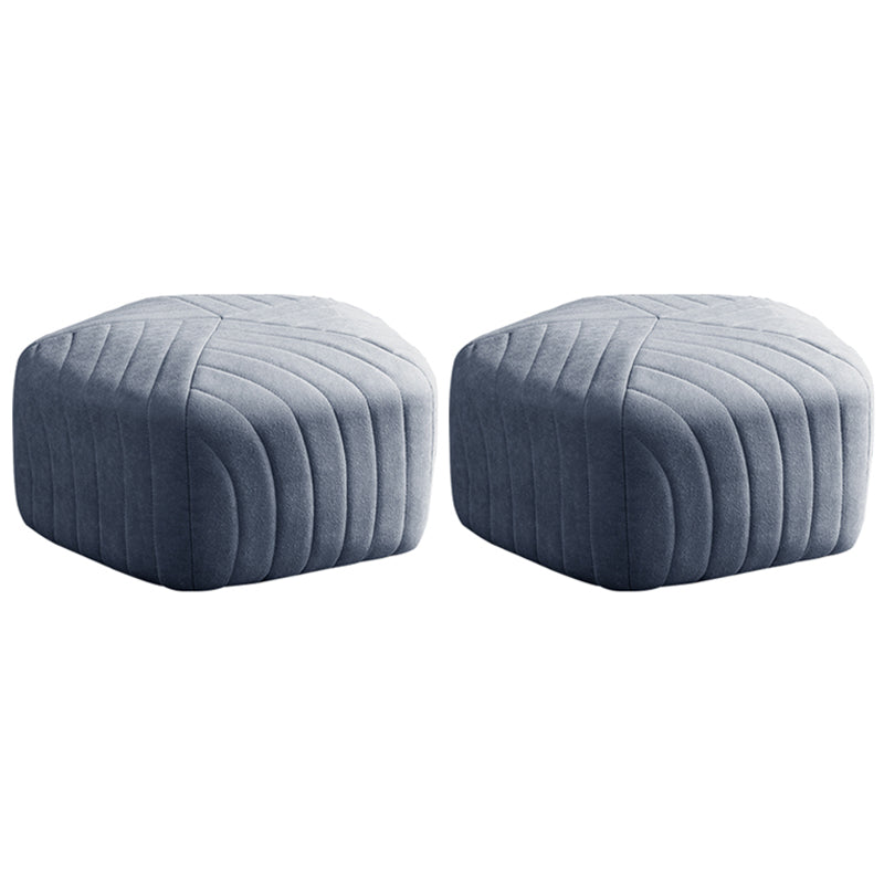 Contemporary Footstool Ottoman Suede Upholstered Solid Color Pentagon Ottoman 18"L x 18"W x 12"H Heather Gray 2 Piece Set Clearhalo 'furn' 'furn_ottomans_poufs' 'Furniture' 'Living Room Furniture' 'Ottomans & Poufs' 'ottomans_poufs' 5852216