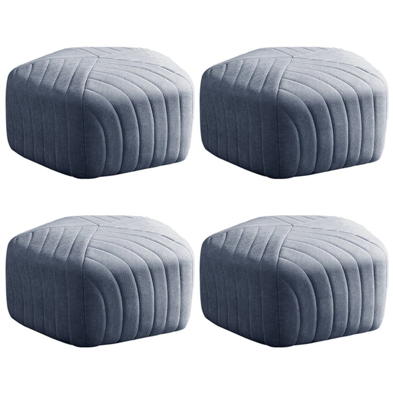 Contemporary Footstool Ottoman Suede Upholstered Solid Color Pentagon Ottoman 18"L x 18"W x 12"H Heather Gray 4 Piece Set Clearhalo 'furn' 'furn_ottomans_poufs' 'Furniture' 'Living Room Furniture' 'Ottomans & Poufs' 'ottomans_poufs' 5852217