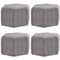 Contemporary Footstool Ottoman Suede Upholstered Solid Color Pentagon Ottoman 18.5"L x 18.5"W x 12"H Heather Gray 4 Piece Set Clearhalo 'furn' 'furn_ottomans_poufs' 'Furniture' 'Living Room Furniture' 'Ottomans & Poufs' 'ottomans_poufs' 5852220