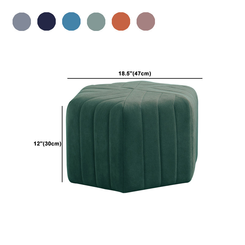 Contemporary Footstool Ottoman Suede Upholstered Solid Color Pentagon Ottoman Clearhalo 'furn' 'furn_ottomans_poufs' 'Furniture' 'Living Room Furniture' 'Ottomans & Poufs' 'ottomans_poufs' 5852221