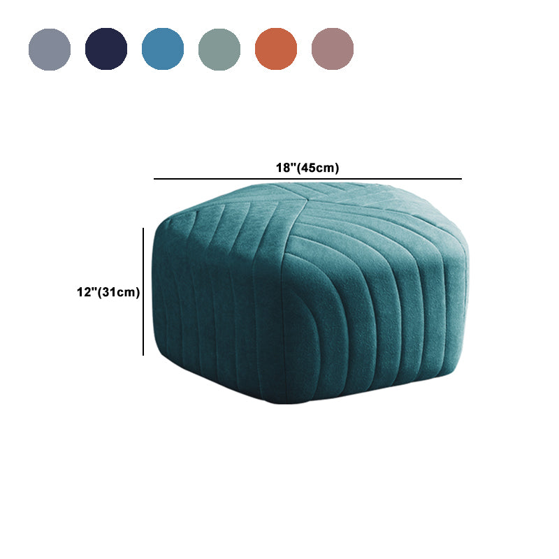 Contemporary Footstool Ottoman Suede Upholstered Solid Color Pentagon Ottoman Clearhalo 'furn' 'furn_ottomans_poufs' 'Furniture' 'Living Room Furniture' 'Ottomans & Poufs' 'ottomans_poufs' 5852222