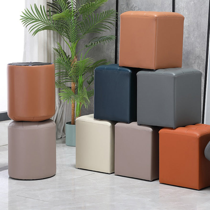 Genuine Leathe Ottoman Square Modern Water Resistant Tufted Cube Ottoman Clearhalo 'furn' 'furn_ottomans_poufs' 'Furniture' 'Living Room Furniture' 'Ottomans & Poufs' 'ottomans_poufs' 5852225