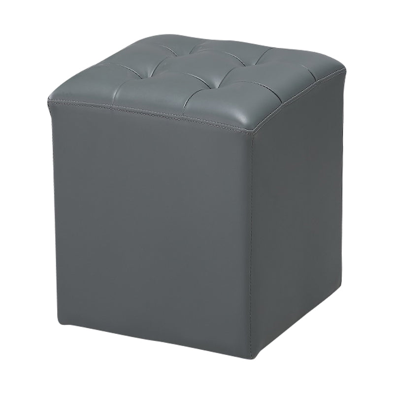 Genuine Leathe Ottoman Square Modern Water Resistant Tufted Cube Ottoman Clearhalo 'furn' 'furn_ottomans_poufs' 'Furniture' 'Living Room Furniture' 'Ottomans & Poufs' 'ottomans_poufs' 5852232
