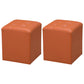 Genuine Leathe Ottoman Square Modern Water Resistant Tufted Cube Ottoman Orange 2 Piece Set Clearhalo 'furn' 'furn_ottomans_poufs' 'Furniture' 'Living Room Furniture' 'Ottomans & Poufs' 'ottomans_poufs' 5852248