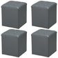 Genuine Leathe Ottoman Square Modern Water Resistant Tufted Cube Ottoman Dark Gray 4 Piece Set Clearhalo 'furn' 'furn_ottomans_poufs' 'Furniture' 'Living Room Furniture' 'Ottomans & Poufs' 'ottomans_poufs' 5852252