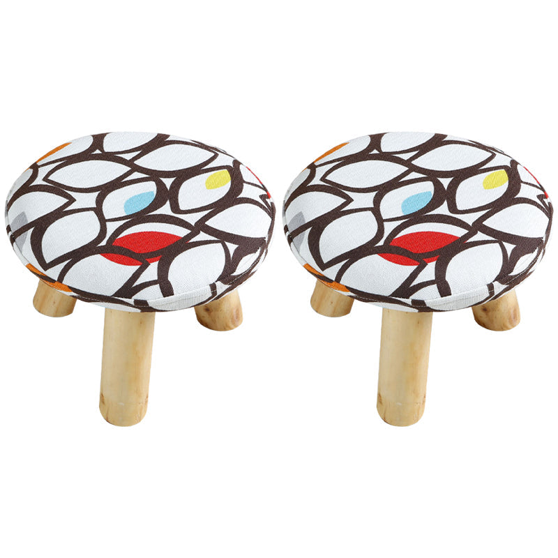 Grey Scratch Resistant Standard Flower Pattern Cotton Standard White 2 Piece Set Clearhalo 'furn' 'furn_ottomans_poufs' 'Furniture' 'Living Room Furniture' 'Ottomans & Poufs' 'ottomans_poufs' 5852263