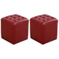 Mid-Century Modern Plain Boucle Square Pouf PU Leather Tufted Ottoman Footrest Red 2 Piece Set Clearhalo 'furn' 'furn_ottomans_poufs' 'Furniture' 'Living Room Furniture' 'Ottomans & Poufs' 'ottomans_poufs' 5852277