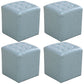 Mid-Century Modern Plain Boucle Square Pouf PU Leather Tufted Ottoman Footrest Water Blue 4 Piece Set Clearhalo 'furn' 'furn_ottomans_poufs' 'Furniture' 'Living Room Furniture' 'Ottomans & Poufs' 'ottomans_poufs' 5852306