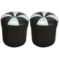 Minimalist Round Ottoman Contrast Panel Faux Leather Indoor Round Chair Ottoman Black 2 Piece Set Clearhalo 'furn' 'furn_ottomans_poufs' 'Furniture' 'Living Room Furniture' 'Ottomans & Poufs' 'ottomans_poufs' 5852377