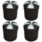 Minimalist Round Ottoman Contrast Panel Faux Leather Indoor Round Chair Ottoman Black 4 Piece Set Clearhalo 'furn' 'furn_ottomans_poufs' 'Furniture' 'Living Room Furniture' 'Ottomans & Poufs' 'ottomans_poufs' 5852380