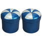 Minimalist Round Ottoman Contrast Panel Faux Leather Indoor Round Chair Ottoman Blue 2 Piece Set Clearhalo 'furn' 'furn_ottomans_poufs' 'Furniture' 'Living Room Furniture' 'Ottomans & Poufs' 'ottomans_poufs' 5852384