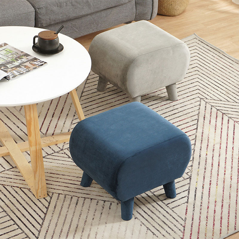 Stylish Indoor Velvet Ottoman Solid Color Stain Resistant Footstool Ottoman Clearhalo 'furn' 'furn_ottomans_poufs' 'Furniture' 'Living Room Furniture' 'Ottomans & Poufs' 'ottomans_poufs' 5852397