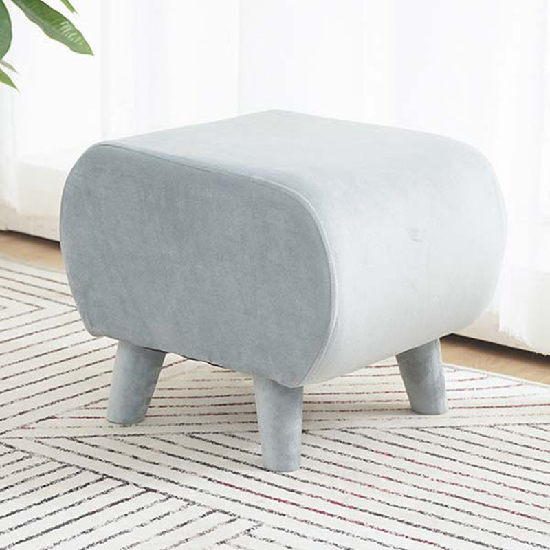 Stylish Indoor Velvet Ottoman Solid Color Stain Resistant Footstool Ottoman Light Blue 1 Piece Clearhalo 'furn' 'furn_ottomans_poufs' 'Furniture' 'Living Room Furniture' 'Ottomans & Poufs' 'ottomans_poufs' 5852404