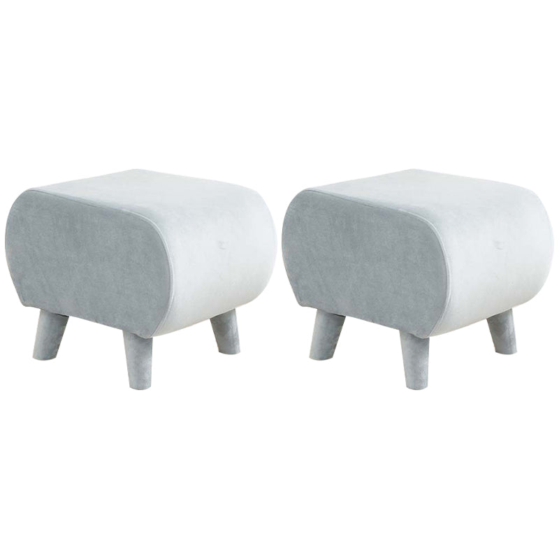 Stylish Indoor Velvet Ottoman Solid Color Stain Resistant Footstool Ottoman Light Blue 2 Piece Set Clearhalo 'furn' 'furn_ottomans_poufs' 'Furniture' 'Living Room Furniture' 'Ottomans & Poufs' 'ottomans_poufs' 5852406