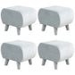 Stylish Indoor Velvet Ottoman Solid Color Stain Resistant Footstool Ottoman Light Blue 4 Piece Set Clearhalo 'furn' 'furn_ottomans_poufs' 'Furniture' 'Living Room Furniture' 'Ottomans & Poufs' 'ottomans_poufs' 5852408