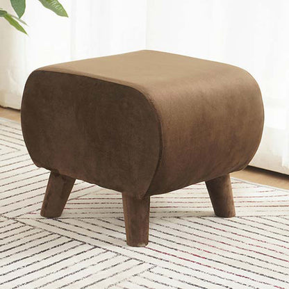 Stylish Indoor Velvet Ottoman Solid Color Stain Resistant Footstool Ottoman Brown 1 Piece Clearhalo 'furn' 'furn_ottomans_poufs' 'Furniture' 'Living Room Furniture' 'Ottomans & Poufs' 'ottomans_poufs' 5852409