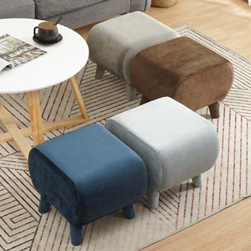 Stylish Indoor Velvet Ottoman Solid Color Stain Resistant Footstool Ottoman Clearhalo 'furn' 'furn_ottomans_poufs' 'Furniture' 'Living Room Furniture' 'Ottomans & Poufs' 'ottomans_poufs' 5852412