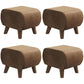 Stylish Indoor Velvet Ottoman Solid Color Stain Resistant Footstool Ottoman Brown 4 Piece Set Clearhalo 'furn' 'furn_ottomans_poufs' 'Furniture' 'Living Room Furniture' 'Ottomans & Poufs' 'ottomans_poufs' 5852414
