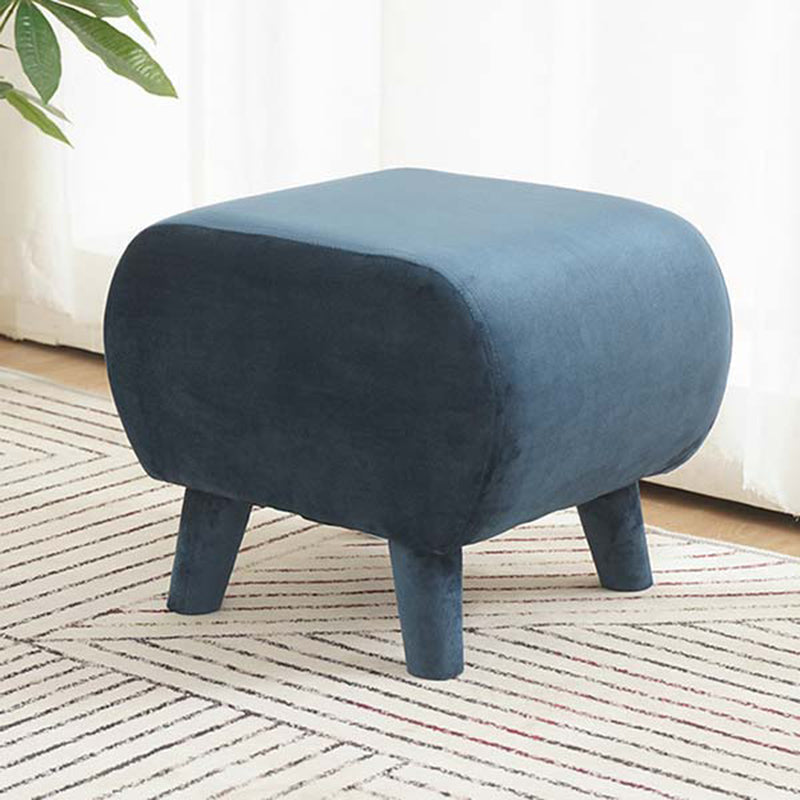 Stylish Indoor Velvet Ottoman Solid Color Stain Resistant Footstool Ottoman Blue 1 Piece Clearhalo 'furn' 'furn_ottomans_poufs' 'Furniture' 'Living Room Furniture' 'Ottomans & Poufs' 'ottomans_poufs' 5852416