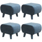 Stylish Indoor Velvet Ottoman Solid Color Stain Resistant Footstool Ottoman Blue 4 Piece Set Clearhalo 'furn' 'furn_ottomans_poufs' 'Furniture' 'Living Room Furniture' 'Ottomans & Poufs' 'ottomans_poufs' 5852420