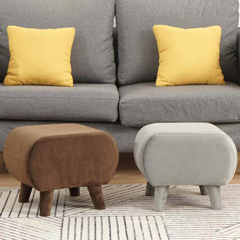 Stylish Indoor Velvet Ottoman Solid Color Stain Resistant Footstool Ottoman Clearhalo 'furn' 'furn_ottomans_poufs' 'Furniture' 'Living Room Furniture' 'Ottomans & Poufs' 'ottomans_poufs' 5852421