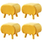 Stylish Indoor Velvet Ottoman Solid Color Stain Resistant Footstool Ottoman Yellow 4 Piece Set Clearhalo 'furn' 'furn_ottomans_poufs' 'Furniture' 'Living Room Furniture' 'Ottomans & Poufs' 'ottomans_poufs' 5852425