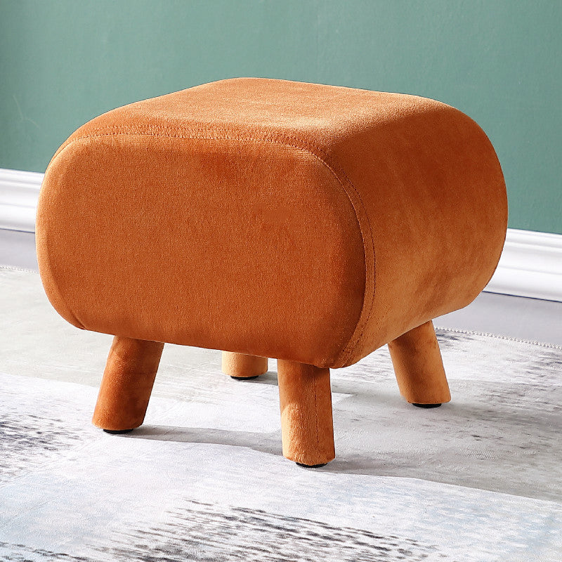 Stylish Indoor Velvet Ottoman Solid Color Stain Resistant Footstool Ottoman Light Brown 1 Piece Clearhalo 'furn' 'furn_ottomans_poufs' 'Furniture' 'Living Room Furniture' 'Ottomans & Poufs' 'ottomans_poufs' 5852429