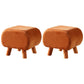 Stylish Indoor Velvet Ottoman Solid Color Stain Resistant Footstool Ottoman Light Brown 2 Piece Set Clearhalo 'furn' 'furn_ottomans_poufs' 'Furniture' 'Living Room Furniture' 'Ottomans & Poufs' 'ottomans_poufs' 5852430