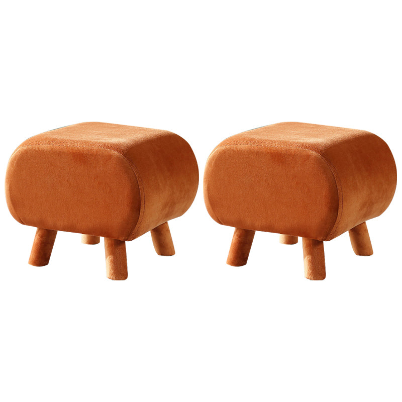 Stylish Indoor Velvet Ottoman Solid Color Stain Resistant Footstool Ottoman Light Brown 2 Piece Set Clearhalo 'furn' 'furn_ottomans_poufs' 'Furniture' 'Living Room Furniture' 'Ottomans & Poufs' 'ottomans_poufs' 5852430