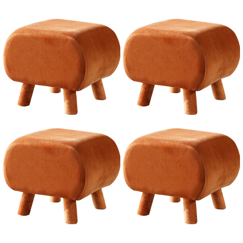 Stylish Indoor Velvet Ottoman Solid Color Stain Resistant Footstool Ottoman Light Brown 4 Piece Set Clearhalo 'furn' 'furn_ottomans_poufs' 'Furniture' 'Living Room Furniture' 'Ottomans & Poufs' 'ottomans_poufs' 5852431