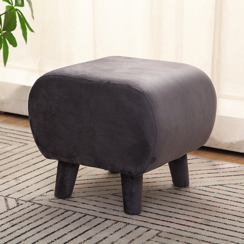 Stylish Indoor Velvet Ottoman Solid Color Stain Resistant Footstool Ottoman Dark Gray 1 Piece Clearhalo 'furn' 'furn_ottomans_poufs' 'Furniture' 'Living Room Furniture' 'Ottomans & Poufs' 'ottomans_poufs' 5852432