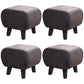 Stylish Indoor Velvet Ottoman Solid Color Stain Resistant Footstool Ottoman Dark Gray 4 Piece Set Clearhalo 'furn' 'furn_ottomans_poufs' 'Furniture' 'Living Room Furniture' 'Ottomans & Poufs' 'ottomans_poufs' 5852434