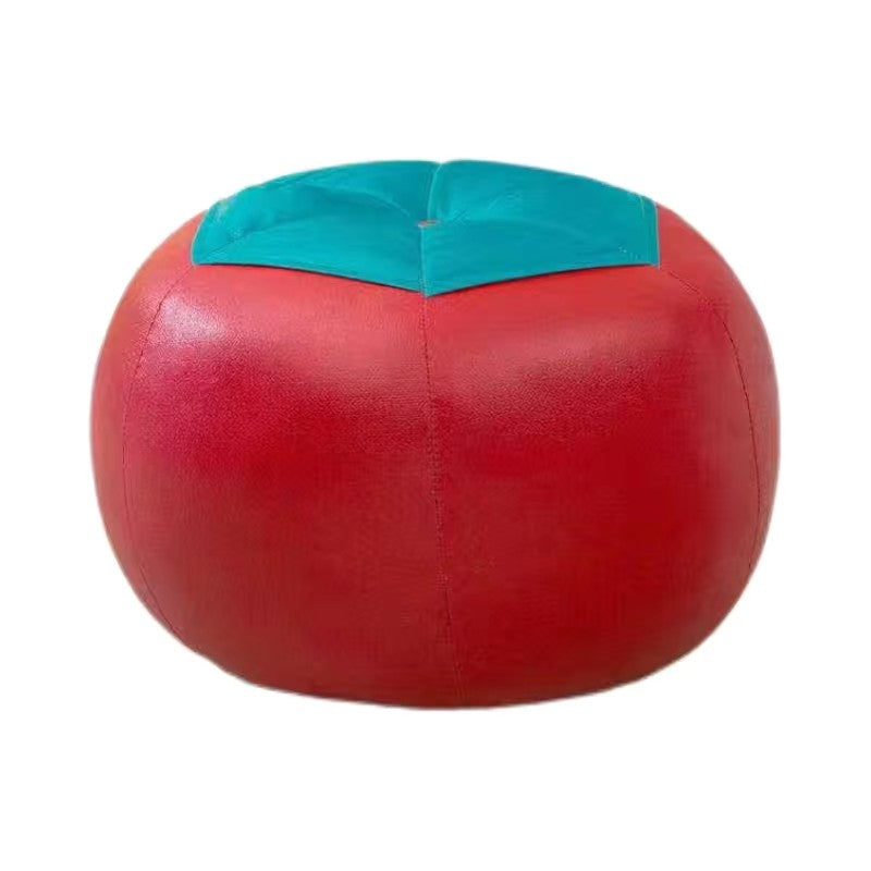 Water Resistant Standard Round Modern Red Leather Pouf for Living Room Clearhalo 'furn' 'furn_ottomans_poufs' 'Furniture' 'Living Room Furniture' 'Ottomans & Poufs' 'ottomans_poufs' 5852444