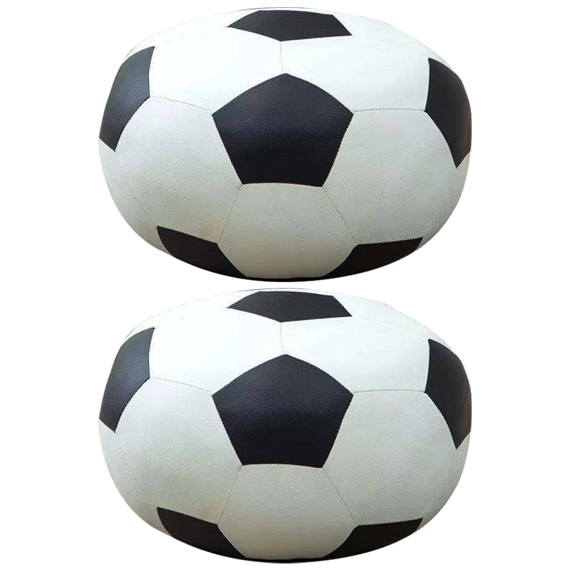 Water Resistant Standard Round Modern Red Leather Pouf for Living Room White 2 Piece Set Clearhalo 'furn' 'furn_ottomans_poufs' 'Furniture' 'Living Room Furniture' 'Ottomans & Poufs' 'ottomans_poufs' 5852448