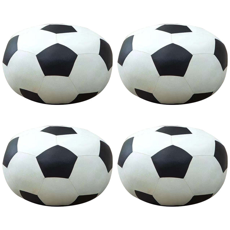 Water Resistant Standard Round Modern Red Leather Pouf for Living Room White 4 Piece Set Clearhalo 'furn' 'furn_ottomans_poufs' 'Furniture' 'Living Room Furniture' 'Ottomans & Poufs' 'ottomans_poufs' 5852449