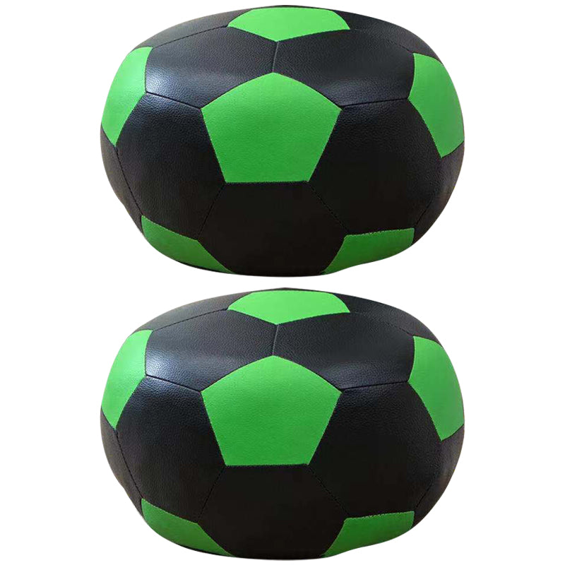 Water Resistant Standard Round Modern Red Leather Pouf for Living Room Dark Green 2 Piece Set Clearhalo 'furn' 'furn_ottomans_poufs' 'Furniture' 'Living Room Furniture' 'Ottomans & Poufs' 'ottomans_poufs' 5852451