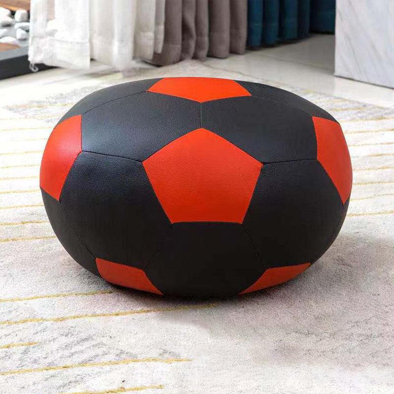 Water Resistant Standard Round Modern Red Leather Pouf for Living Room Crimson 1 Piece Clearhalo 'furn' 'furn_ottomans_poufs' 'Furniture' 'Living Room Furniture' 'Ottomans & Poufs' 'ottomans_poufs' 5852453