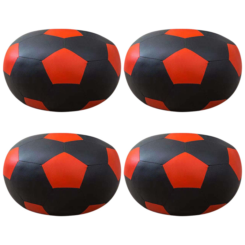 Water Resistant Standard Round Modern Red Leather Pouf for Living Room Crimson 4 Piece Set Clearhalo 'furn' 'furn_ottomans_poufs' 'Furniture' 'Living Room Furniture' 'Ottomans & Poufs' 'ottomans_poufs' 5852455