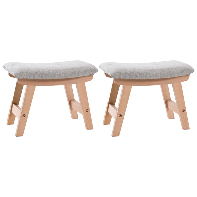 Rectangle Ottoman Contemporary Footstools Linen Upholstered Tear Resistant Ottoman Grey 2 Piece Set Wood Clearhalo 'furn' 'furn_ottomans_poufs' 'Furniture' 'Living Room Furniture' 'Ottomans & Poufs' 'ottomans_poufs' 5852471