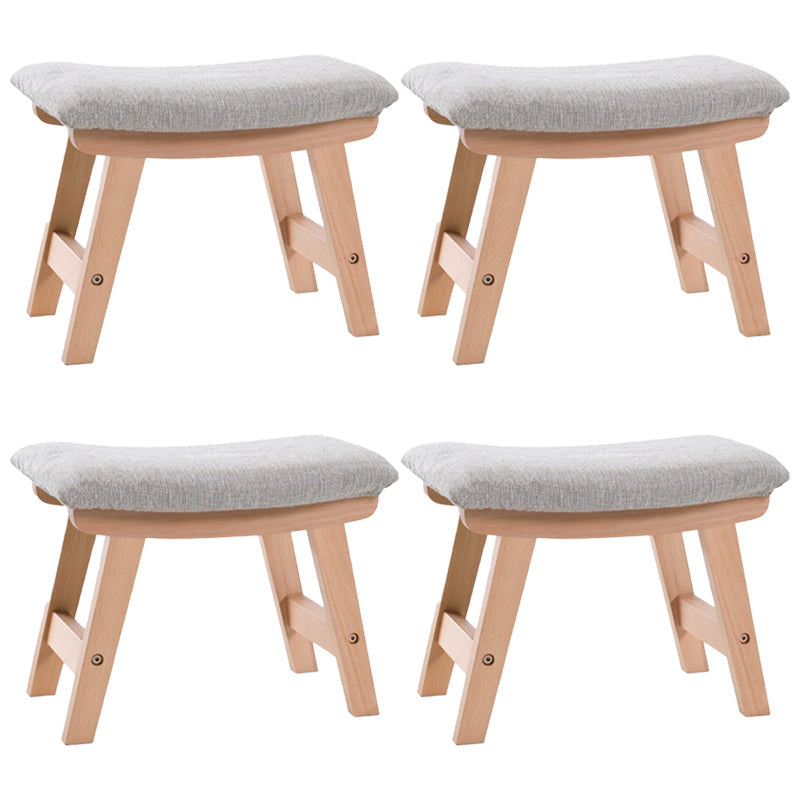 Rectangle Ottoman Contemporary Footstools Linen Upholstered Tear Resistant Ottoman Grey 4 Piece Set Wood Clearhalo 'furn' 'furn_ottomans_poufs' 'Furniture' 'Living Room Furniture' 'Ottomans & Poufs' 'ottomans_poufs' 5852474