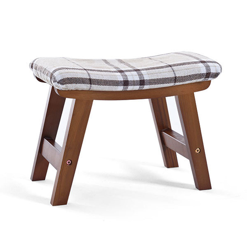 Rectangle Ottoman Contemporary Footstools Linen Upholstered Tear Resistant Ottoman Black White 1 Piece Walnut Clearhalo 'furn' 'furn_ottomans_poufs' 'Furniture' 'Living Room Furniture' 'Ottomans & Poufs' 'ottomans_poufs' 5852476