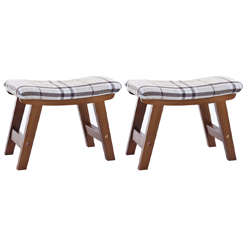 Rectangle Ottoman Contemporary Footstools Linen Upholstered Tear Resistant Ottoman Black White 2 Piece Set Walnut Clearhalo 'furn' 'furn_ottomans_poufs' 'Furniture' 'Living Room Furniture' 'Ottomans & Poufs' 'ottomans_poufs' 5852478